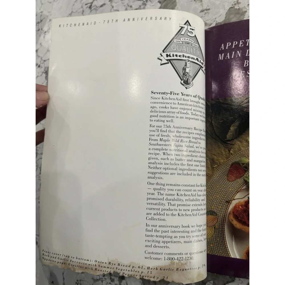 KitchenAid Kitchen Aid 75th Anniversary Recipe Book RARE HTF 1993 Whirlpool Corp